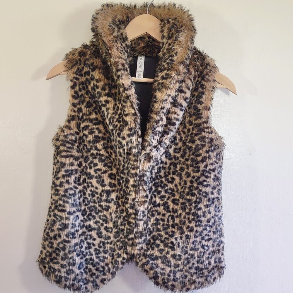 Girl's Animal Print Faux Fur Vest Plush Soft Western   Girl XL (16/18)